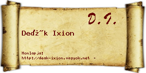 Deák Ixion névjegykártya